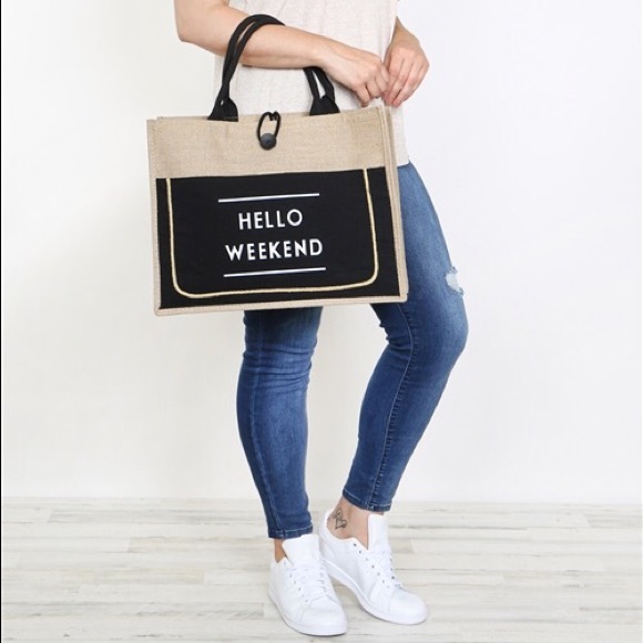 Handbags - 🛍HOST PICK🛍 HELLO WEEKEND TOTE BAG - BLACK